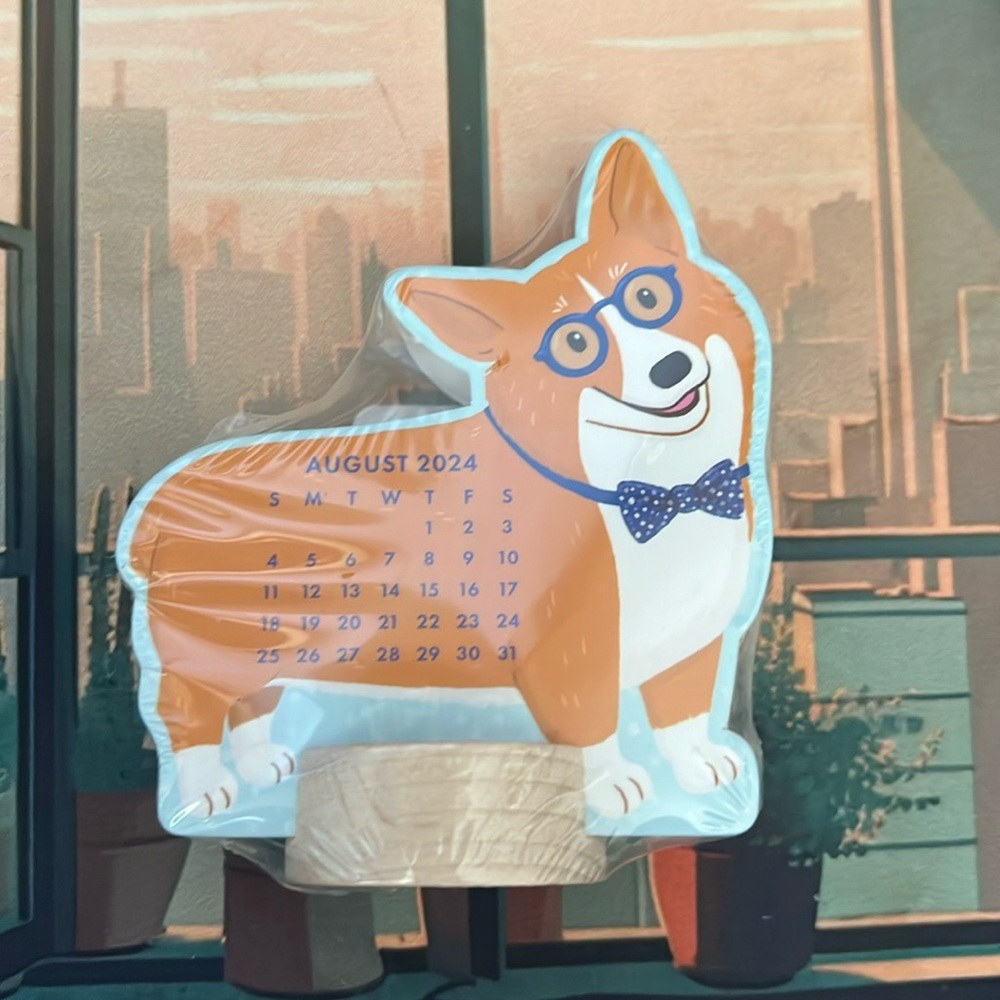 Molly & Rex 2024-2025 Corgi Dog 12 Month Mini 3" Stand Up Desk Calendar - New